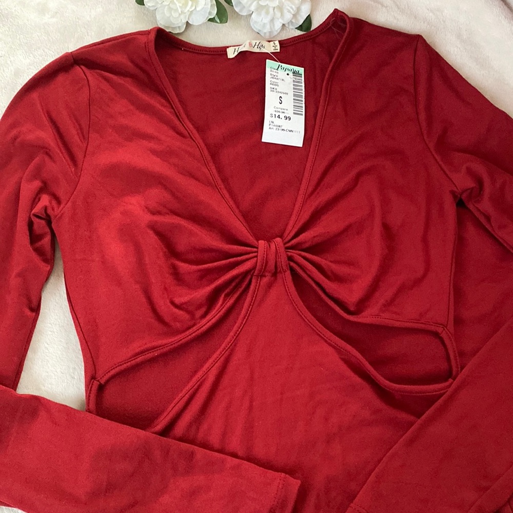 Body Con Red Dress Long Sleeve